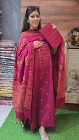 Handloom Cotton ( Cherry Maroon ) Suit no 11 image 2