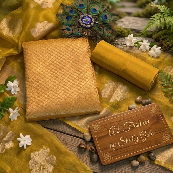 Royal Banarasi Broacde Mustard