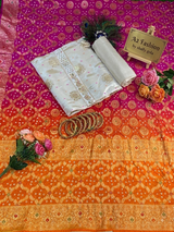 Exclusive Shimmer Silk with Bandhej dupatta image 2