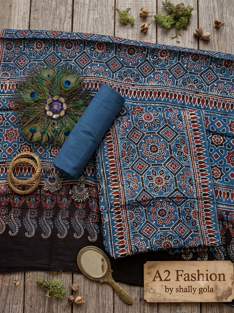 Evergreen Pure Modal Silk blue  ( Suit no 21)