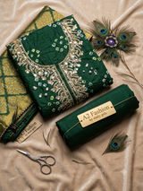 Beautiful Gharchola Vibes ( Bottel Green ) Suit No 1 image 2