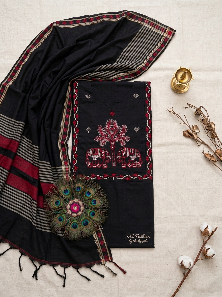 Premium Handloom Cotton (Black)