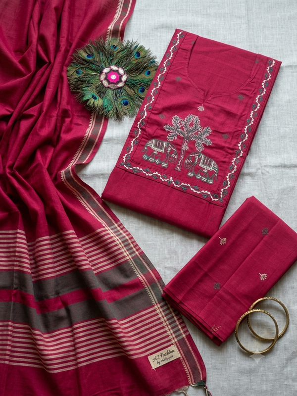 Premium Handloom Cotton ( Red)