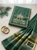 Premium Handloom Cotton ( Green Color ) image 1
