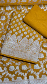 Banarasi Silk Unstitched Suit image 4