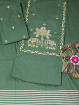 Premium Handloom Cotton ( Green Color ) image 2