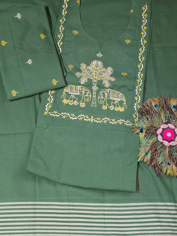 Premium Handloom Cotton ( Green Color )
