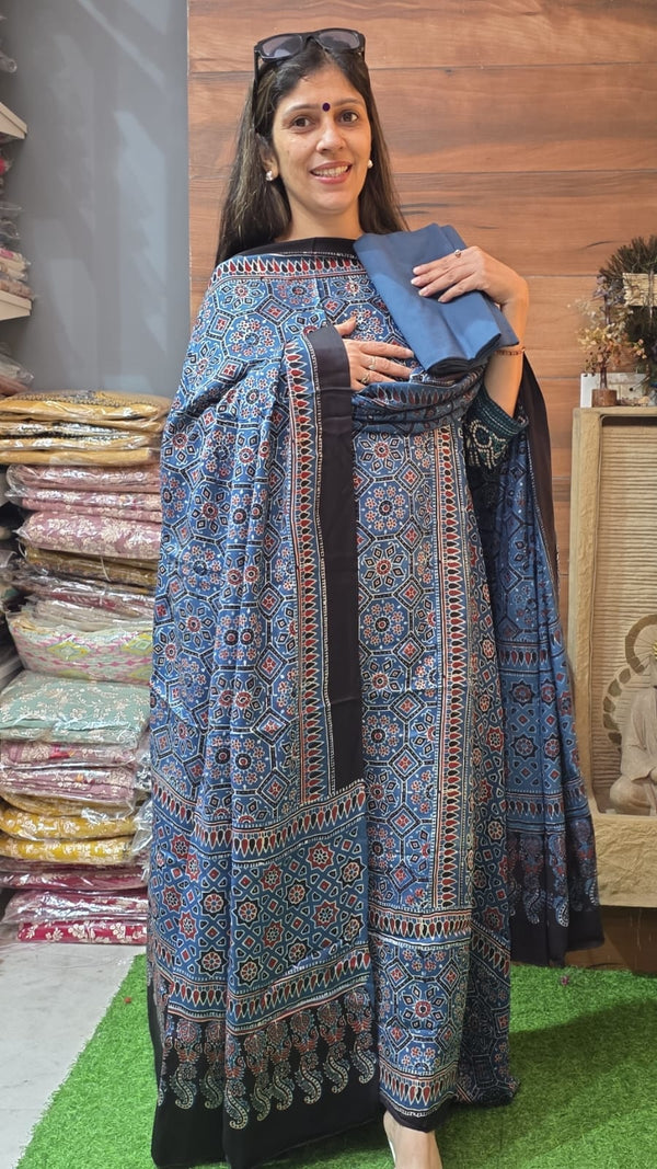 Evergreen Pure Modal Silk blue  ( Suit no 21)