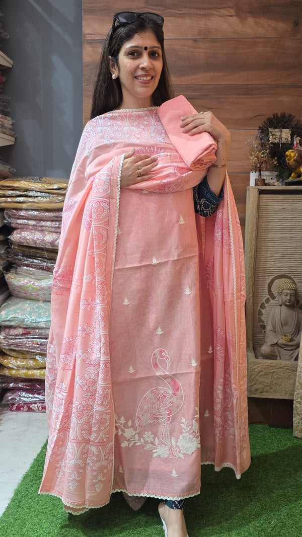 Designer Soft Chanderi with Modal Silk Dupatta  ( Suit no 24)