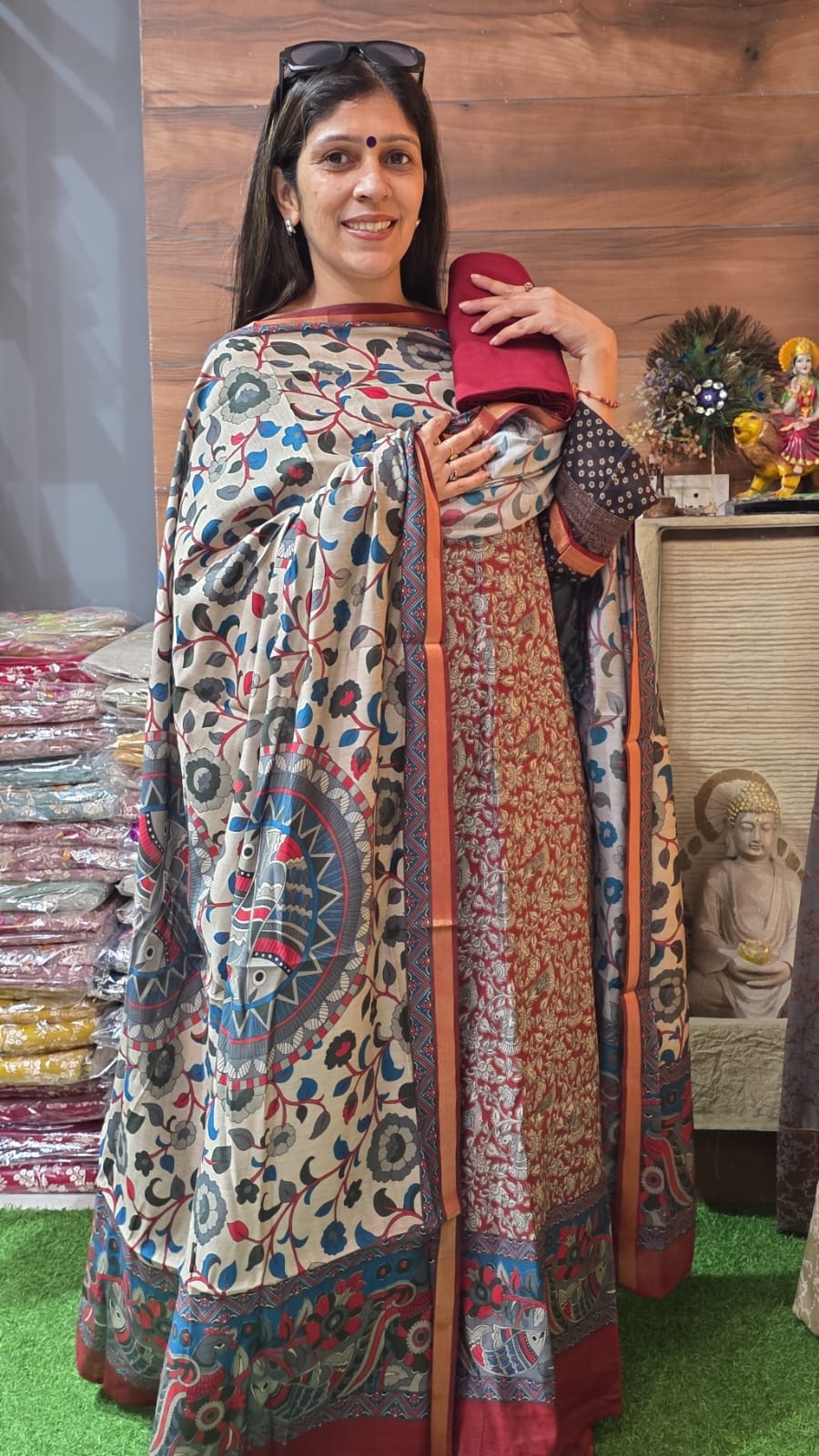 Maheshwari Silk ( Suit 2 ) Red