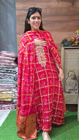 Beautiful Gharchola Vibes ( Red ) Suit No 2 image 2