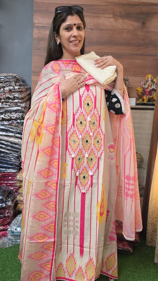 Designer Ikkat Pure Cotton