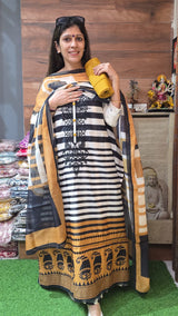 Designer Soft Chanderi Yellow (Suit no 3) image 1