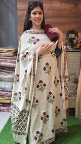 Pure Cotton Linen with block print suit no 4 image 2
