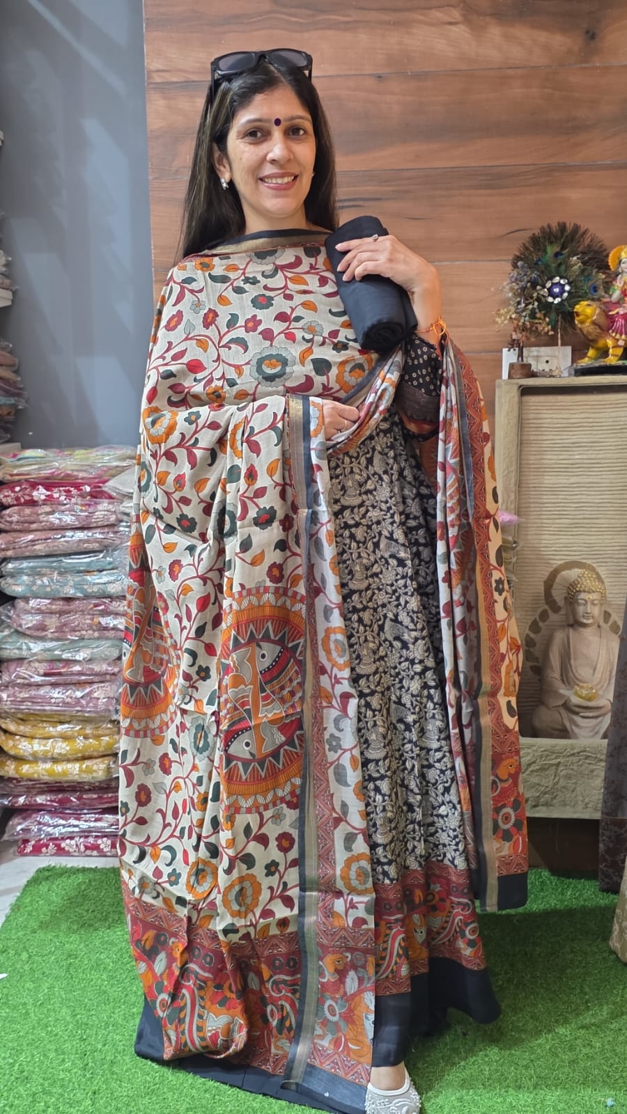 Maheshwari Silk ( Black - Suit no 5)