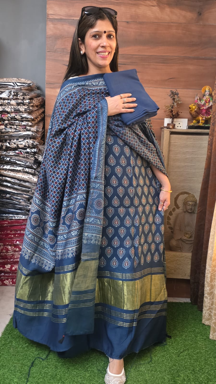 Ajrak Brown Beauty Blue