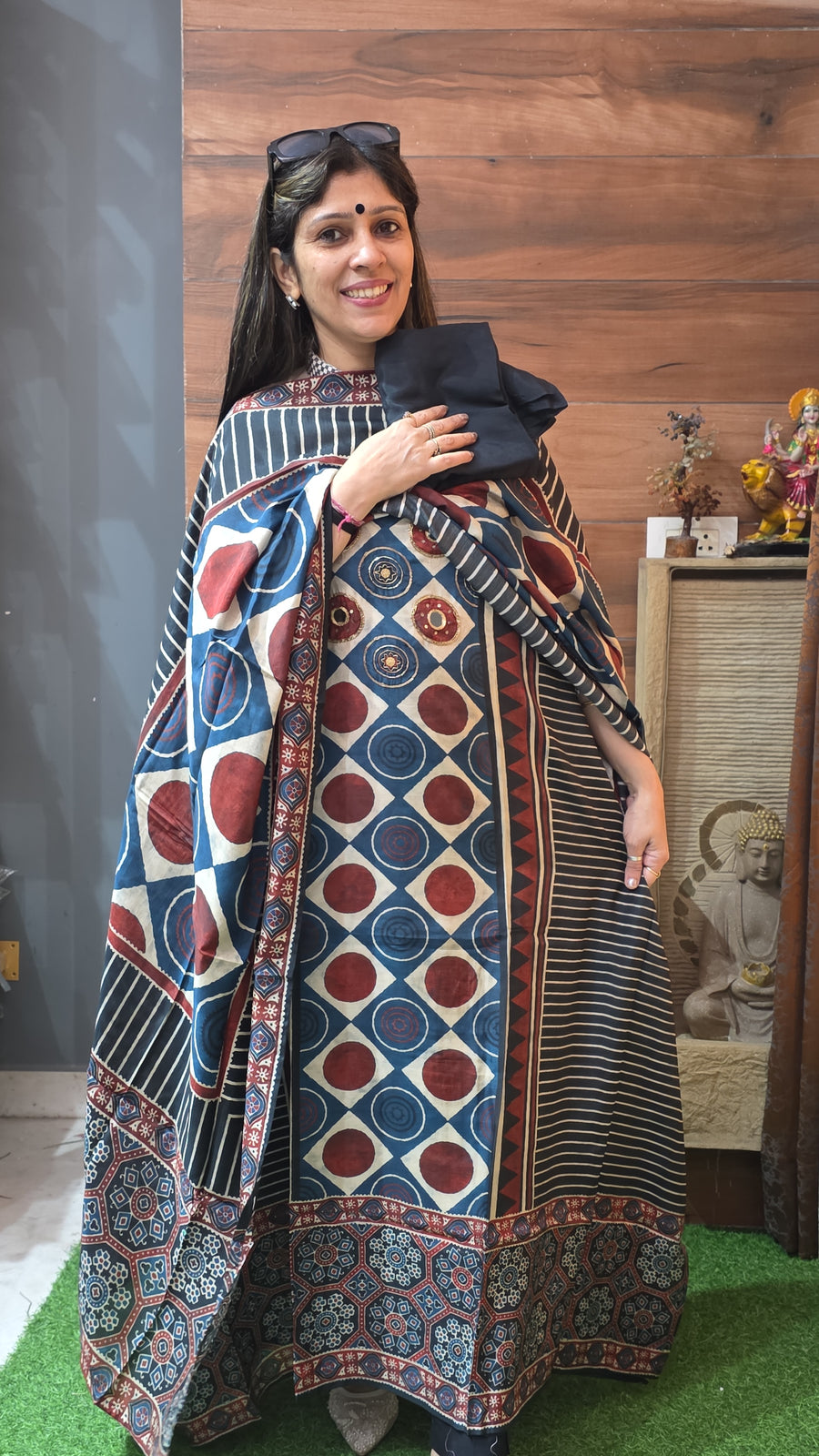 Ajrak Crape Suit
