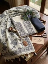 Timeless sophistication  Jamdhani Suit ( Ivory ) image 1