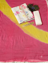 Floral LInen suit with Flowy Chiffon Dupatta (Suit no 42) image 3