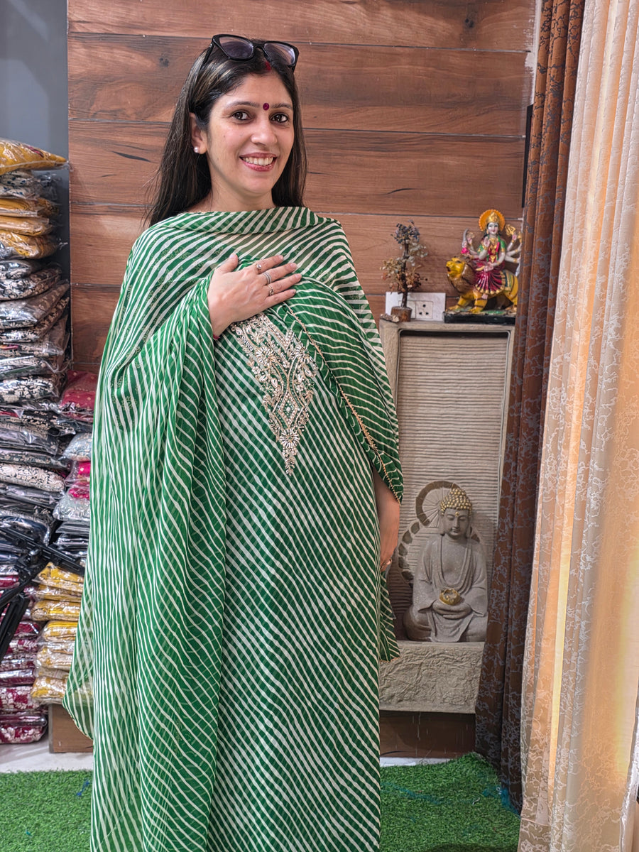 Beautiful Georgette Teej ke Liye Green