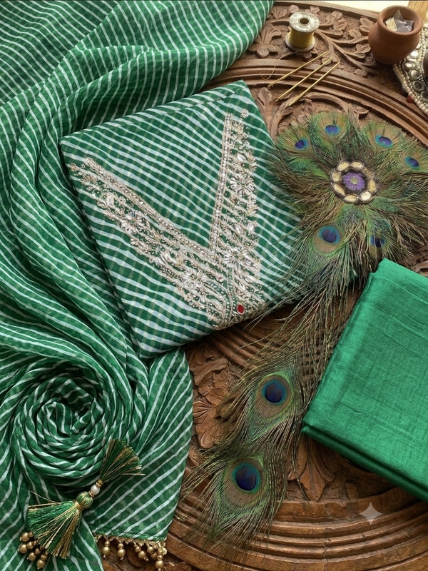 Beautiful Georgette Teej ke Liye Green