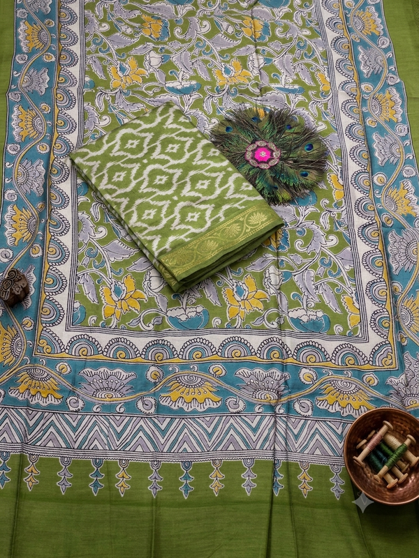 Beautiful Maheshwari silk (Green)