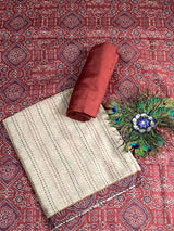 Designer Maheshwari Silk with kanta work ( Red ) image 1