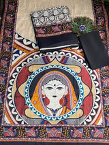 Maheshwari Cotton Kalamkari - Black image 1