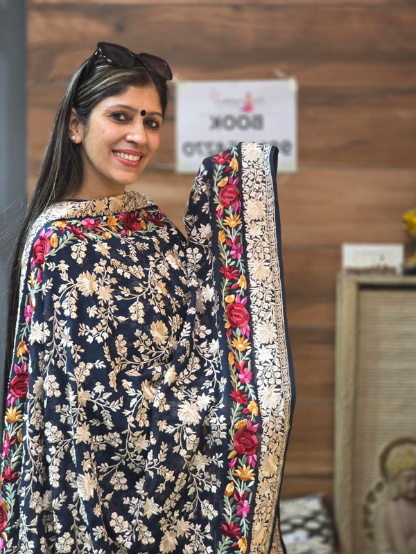 Royal Blue Parsi Embroidered Suit – Back in Stock