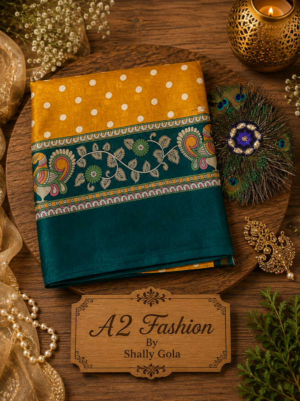 Designer Pure Maheshwari silk( Always in demand  polka )