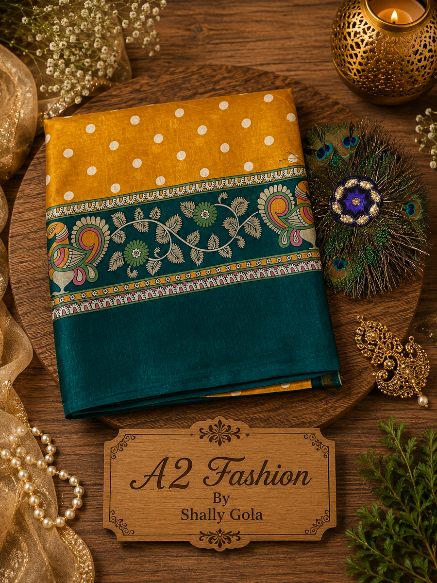 Designer Pure Maheshwari silk( Always in demand  polka )
