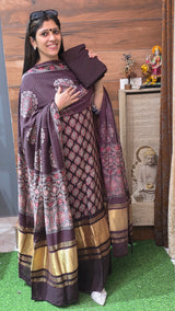 Chocolate Brown Muslin Cotton image 1