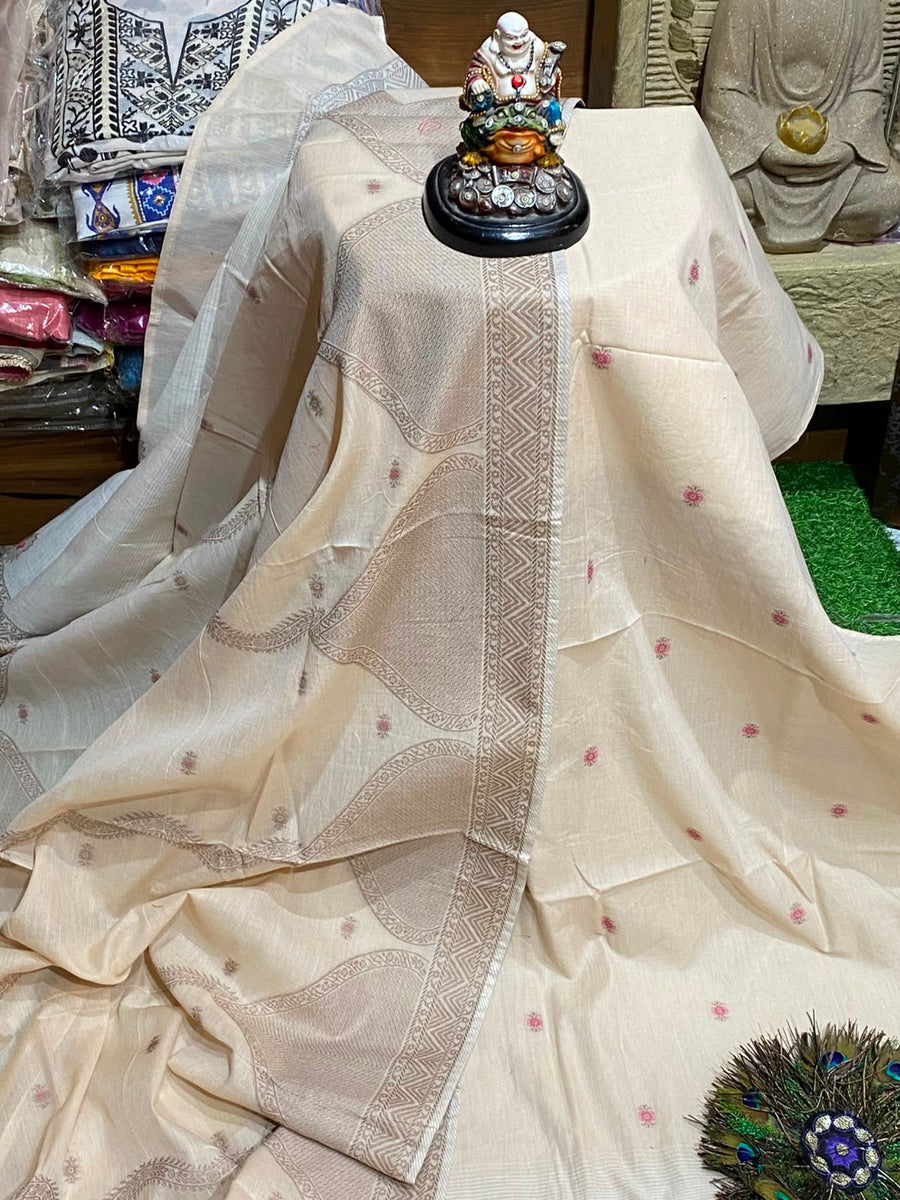 Premium Organic Cotton Full Weaving Unstitched Suit Set