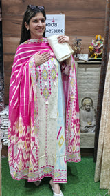 Beautiful Cotton Suit with Ikkat Pattern image 1
