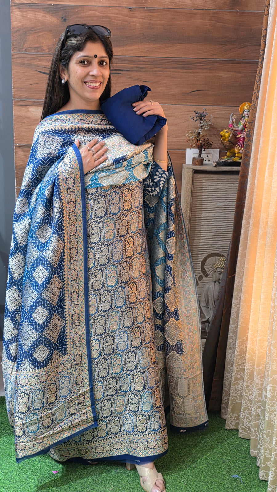 Effortless Grace Beautiful khadi Georgette Blue