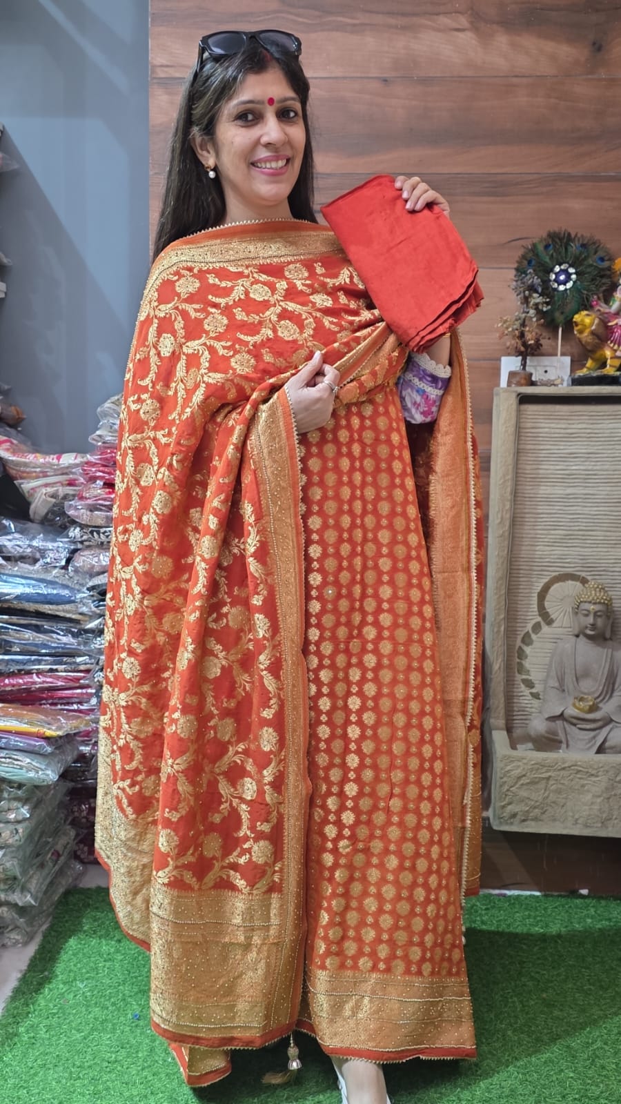 Exclusive Orange Khadi Georgette
