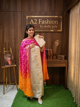 Exclusive Shimmer Silk with Bandhej dupatta image 1