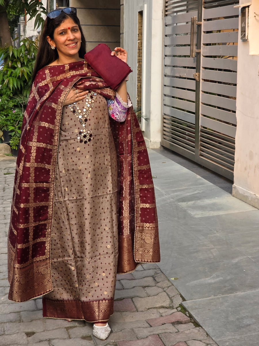 Beautiful Designer Silk with oye hoye dupatta 25 sep