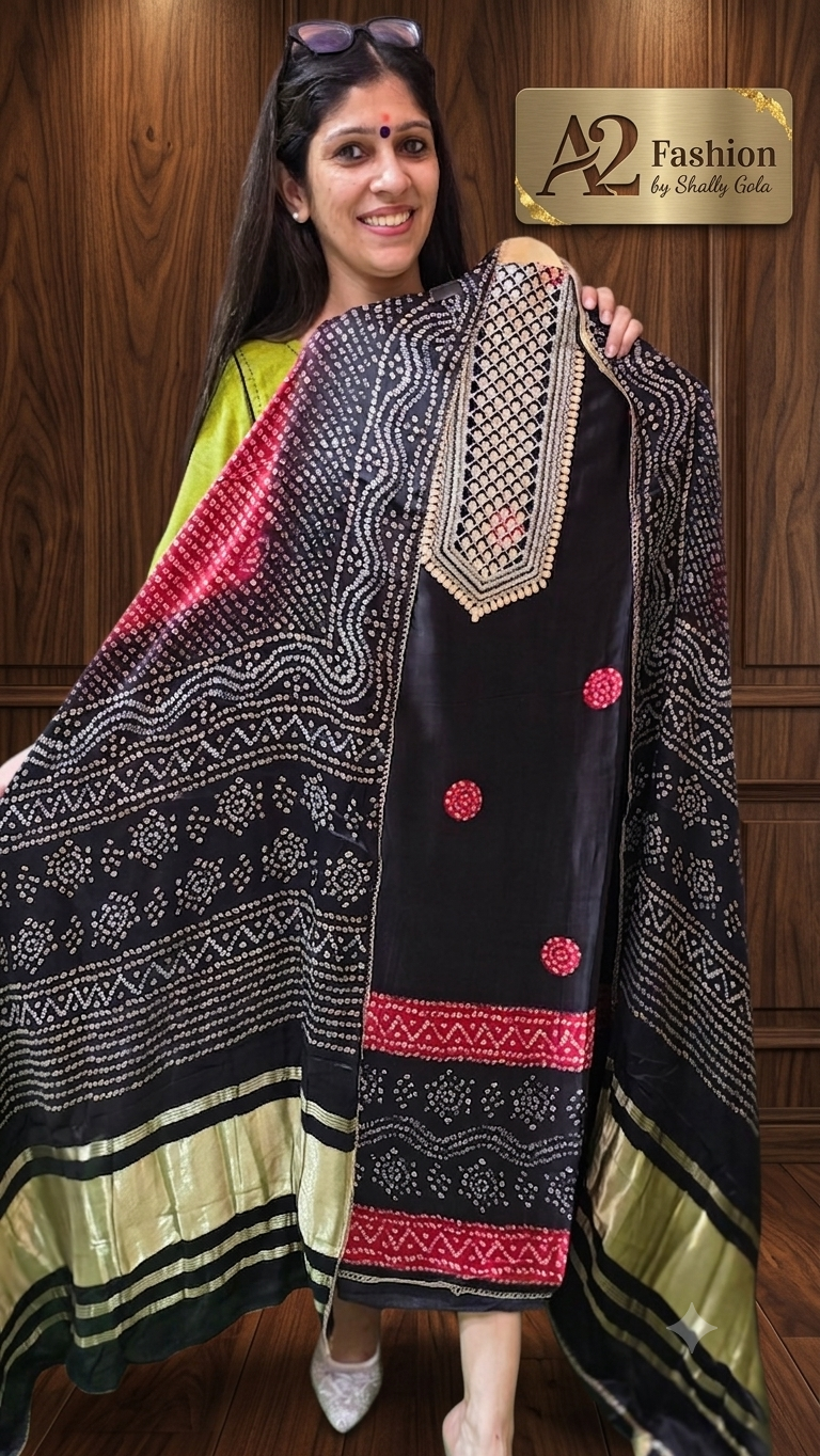 Stylish and Beautiful Gajji Silk Black Beauty