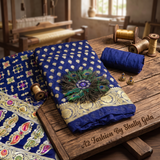 The Royal Blue Pure Khaddi Georgette image 1