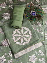 Premium Tussar Silk ( Green ) suit no 15 image 1