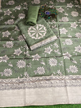 Premium Tussar Silk ( Green ) suit no 15 image 3