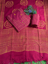 Handloom Cotton ( Cherry Maroon ) Suit no 11 image 1