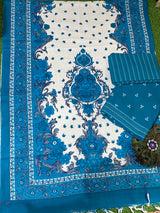Handloom Cotton Suit – BLUE Print image 1