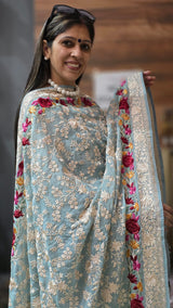 Georgette Parsi Suit – Powder Blue image 2
