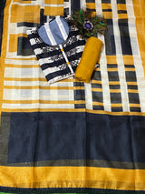 Designer Soft Chanderi Yellow (Suit no 3) image 2