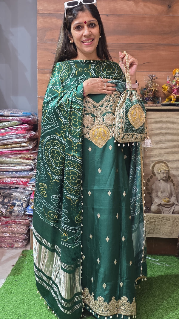 Beautiful Russian silk with Gajji Silk  ( 9th Oct )
