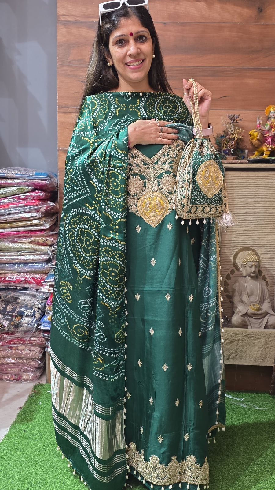 Beautiful Russian silk with Gajji Silk  ( 9th Oct )