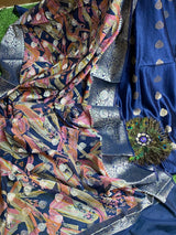 Pure Maheshwari Silk Suit - Banarasi Booty Design image 5