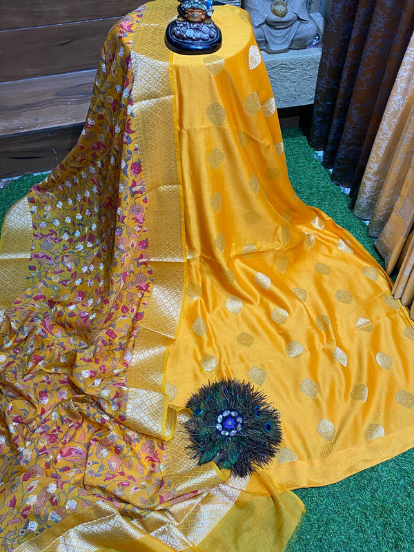 Pure Maheshwari Silk Suit - Banarasi Booty Design